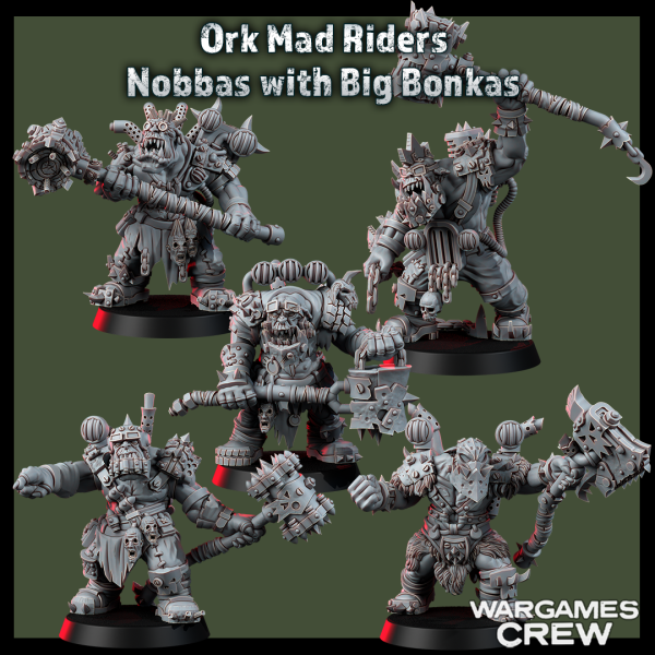 Ork Mad Rider Nobbas with Big Bonkas